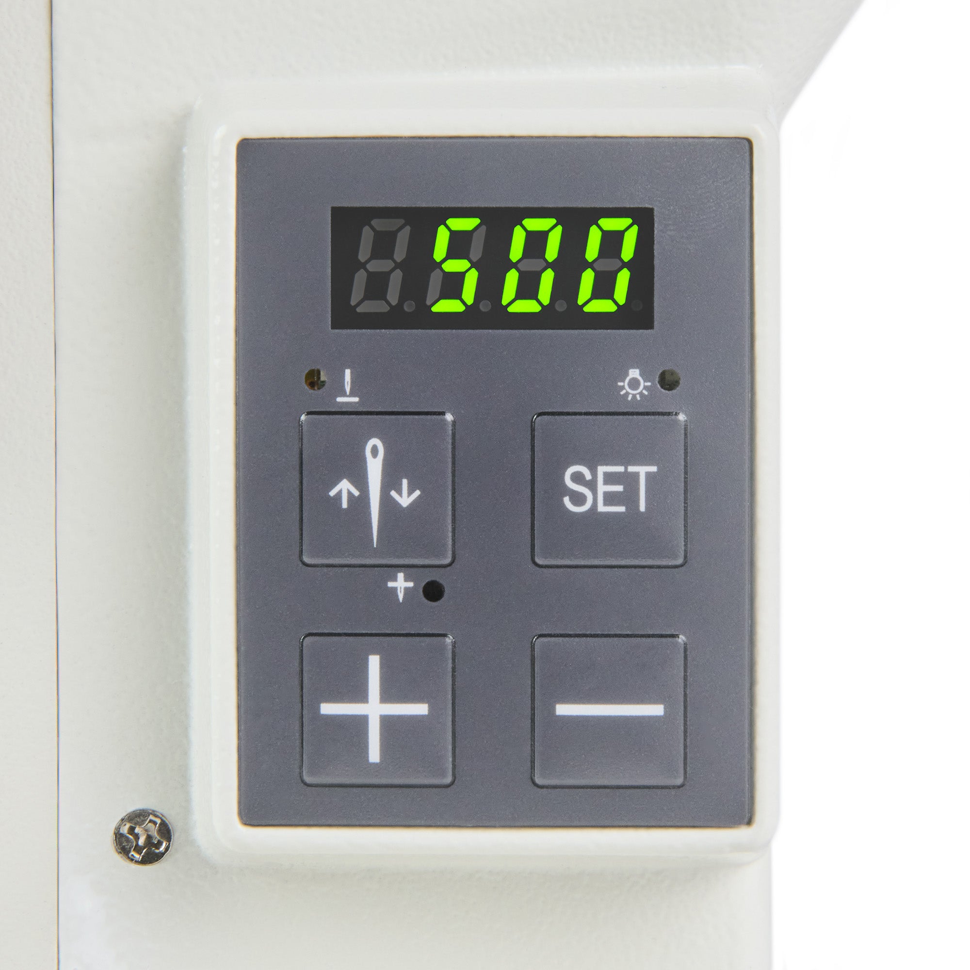 Control panel on Zig-Zag Stitch Sewing Machine for needle speed and position