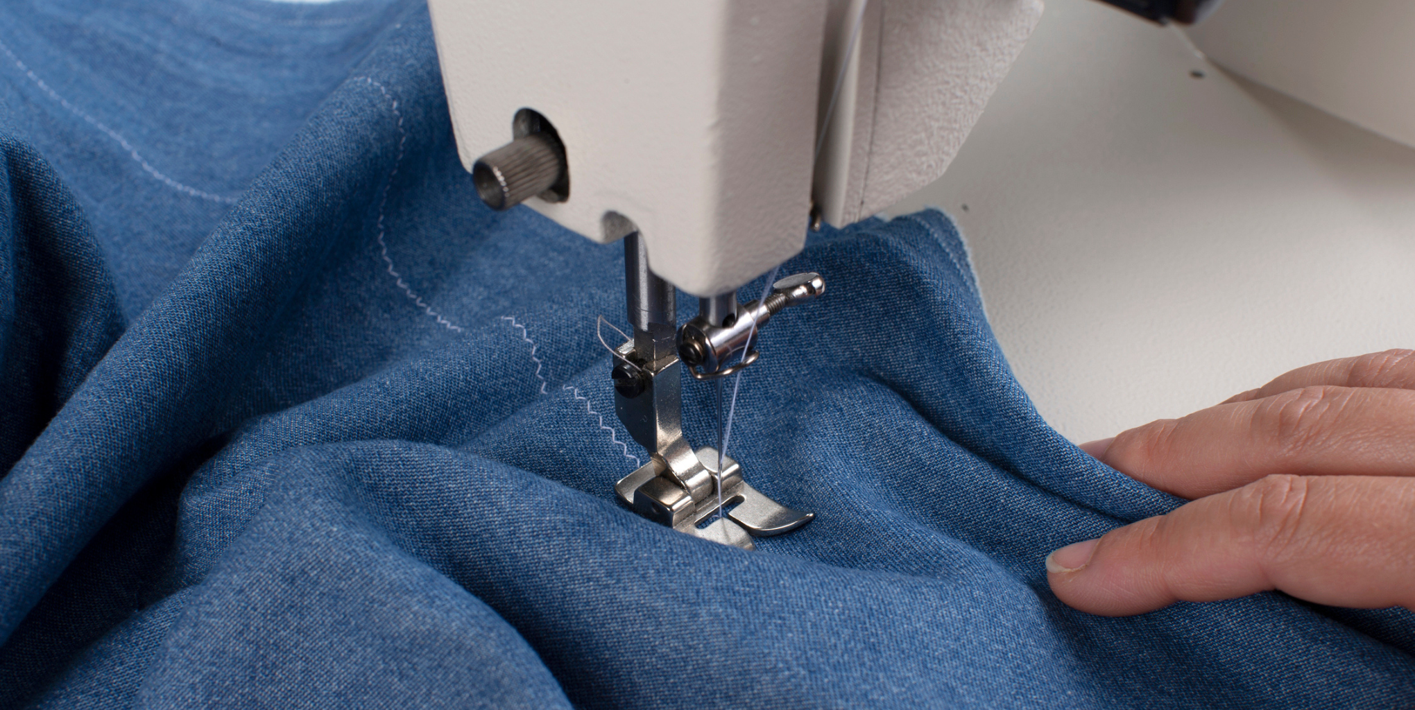 Sewing Indigo Denim Jeans Sewing Machine Stock Photo 680099878 |  Shutterstock
